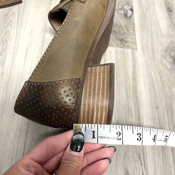 Dansko Heels Women’s 38 Lila Taupe Brown Leather Burnished Nappa Block Loafer - Picture 8 of 8